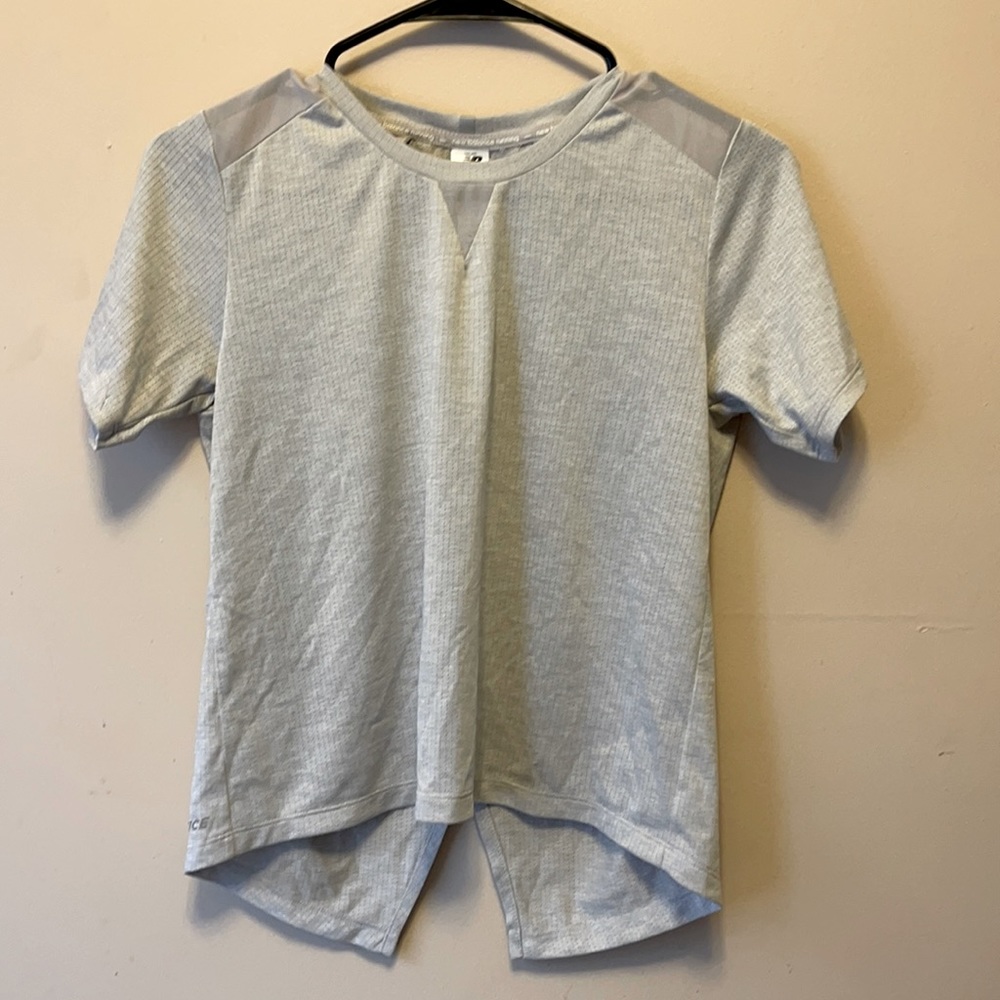 New balance running grey open back tee